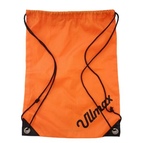حقيبة ظهر مخصصة برباط سحب باللون البرتقالي النابض بالحياة تتميز بمواد متينة، مثالية للعلامات التجارية الشخصية مع خيارات الشعار المتوفرة.