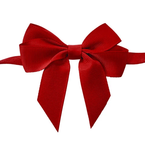 Ribbon bow with elastic loop