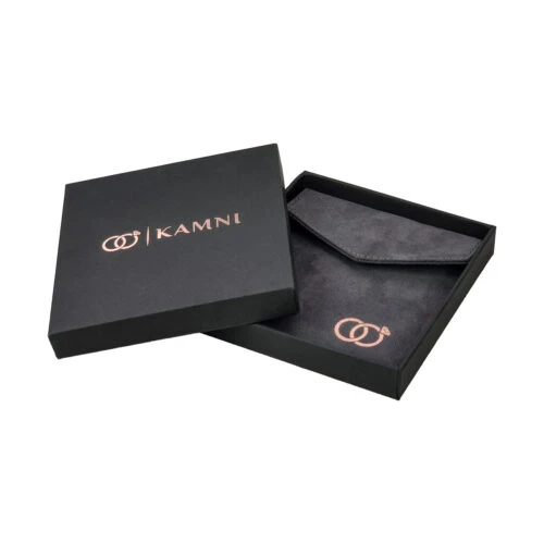 حقيبة مجوهرات ذات غطاء مخصص من الجلد الصناعي مع صندوق مطابق، مثالية لحقائب وصناديق المجوهرات بالجملة.