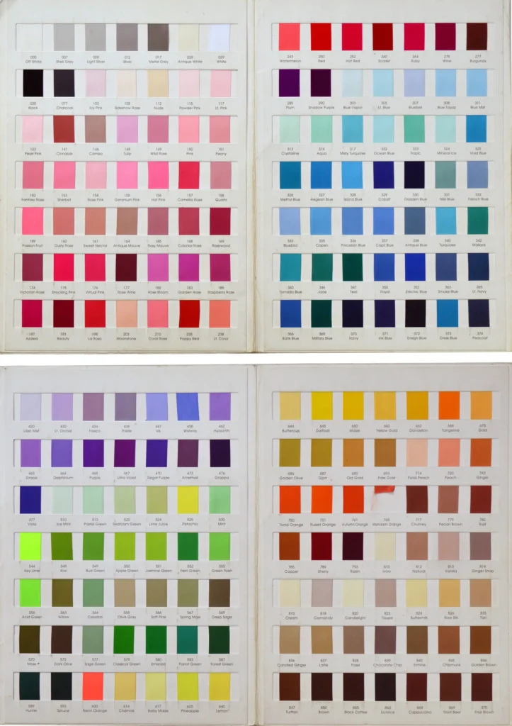 Carta de colores de cinta de poliéster