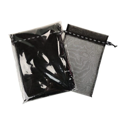 Organza bag ribbon drawstring printed logo