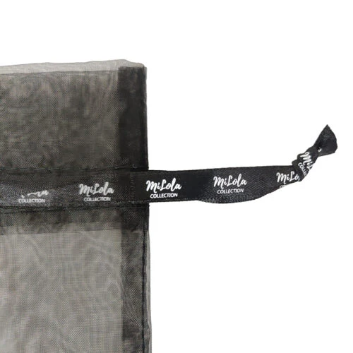 Organza bag ribbon drawstring printed logo