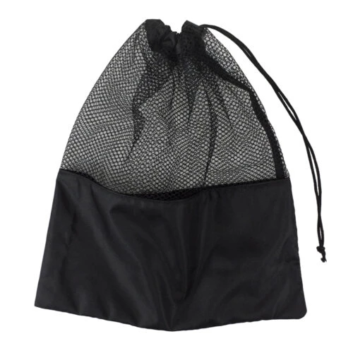通気性のあるメッシュトップと防水底を備えたカスタム防水メッシュ巾着バッグ。濡れたアイテムの保管に最適です。