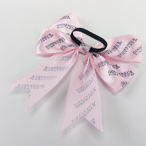 Pre-tied ribbon bow printed logo