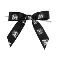 فيونكة متعددة الألوان مع شعار مطبوع