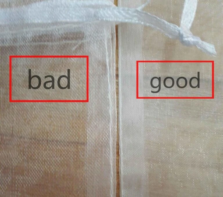 Comparaison de la qualité de l'organza