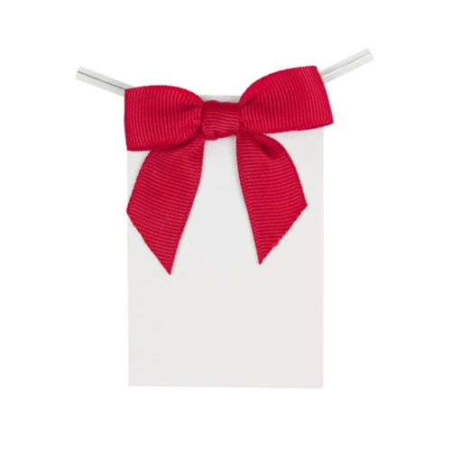 Bow with label and tinsel for food bag