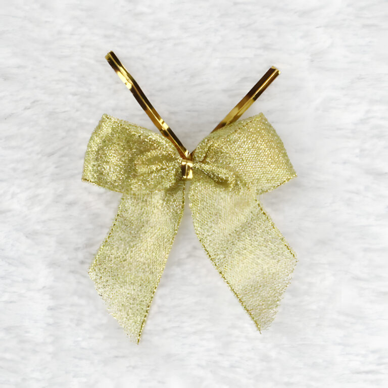 カスタムゴールドグリッターリボンボウ