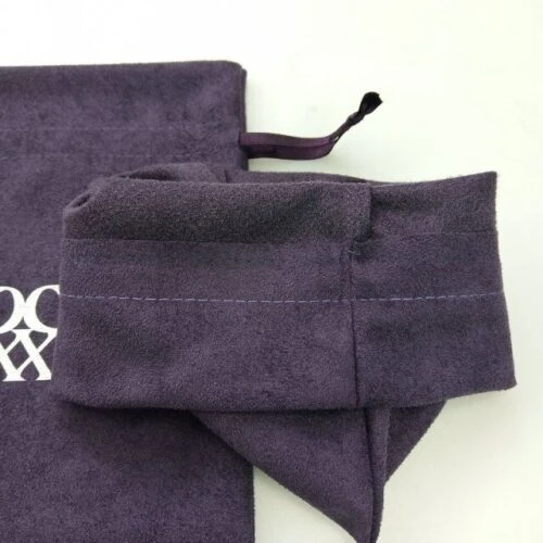 Faux suede drawstring bags