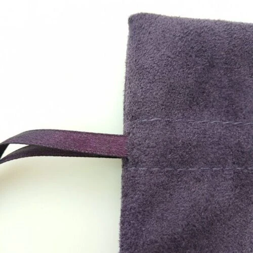 Faux suede drawstring bags