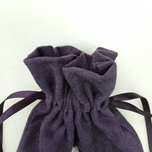 Faux suede drawstring bags