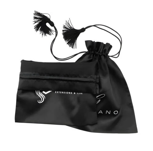 Silk satin drawstring pouch