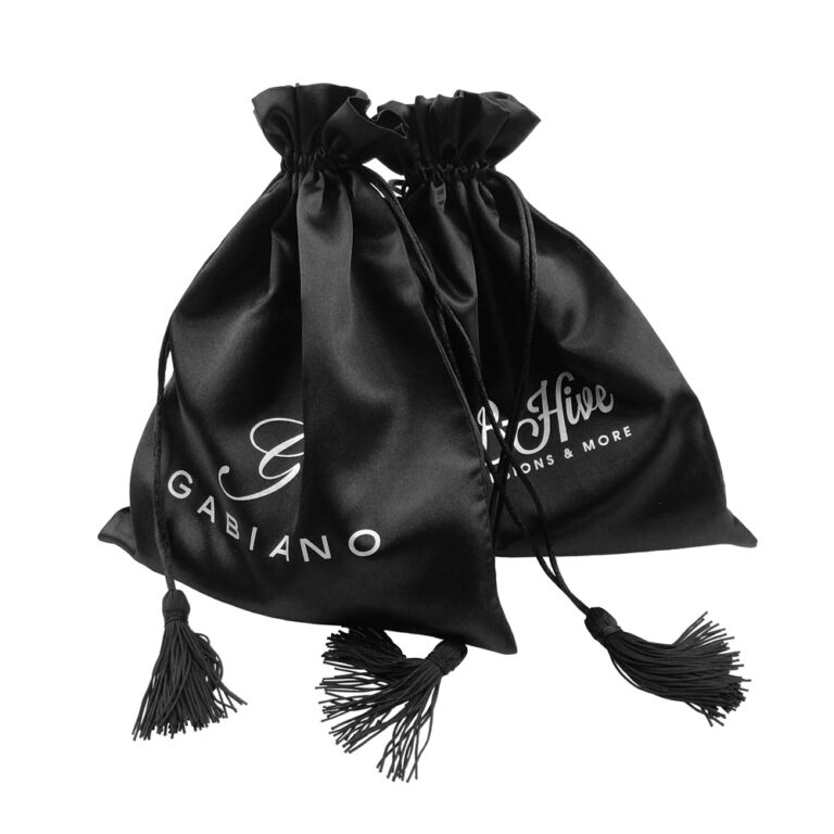 Silk satin drawstring pouch