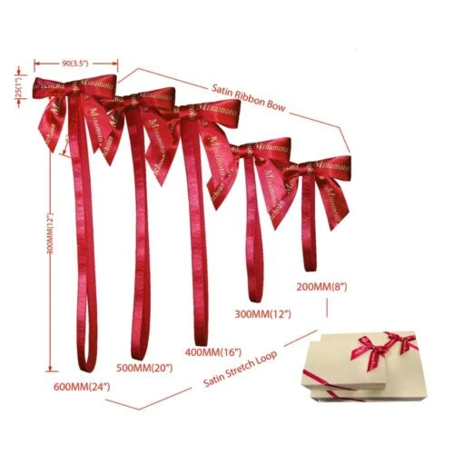 既製の伸縮性のあるリボンボウ