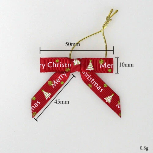 Lazos de cinta navideños personalizables para envolver regalos con múltiples opciones de materiales y colores