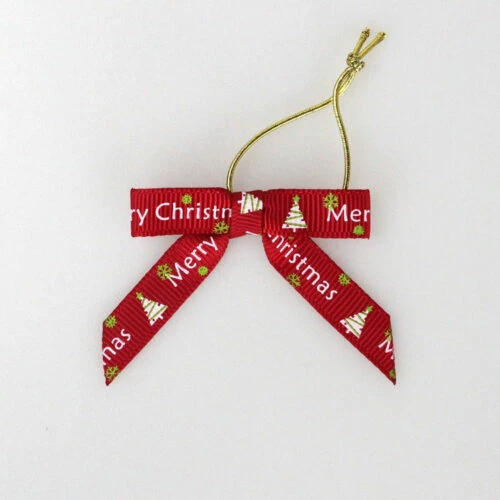Lazos de cinta navideños personalizables para envolver regalos con múltiples opciones de materiales y colores