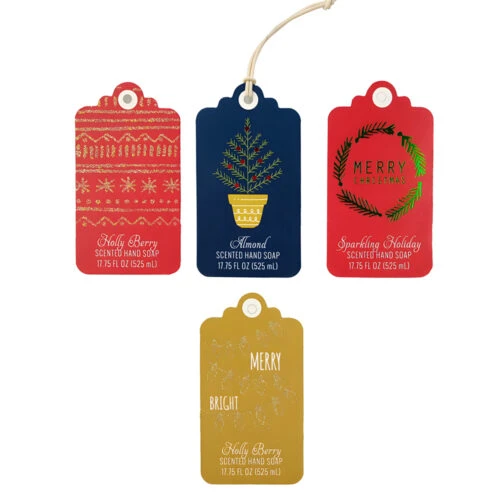 グリッターとホイルスタンプを使用したカスタムクリスマスハングタグ