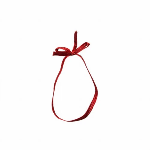 فيونكة مطاطية لامعة باللون الأحمر - عرض