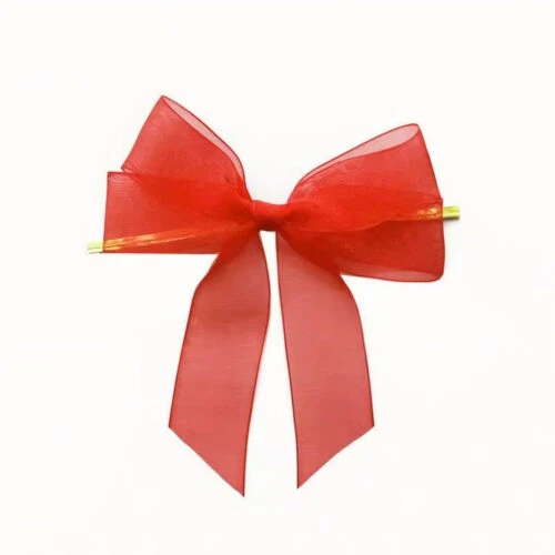 Lazo de doble bucle rojo personalizado hecho a mano.