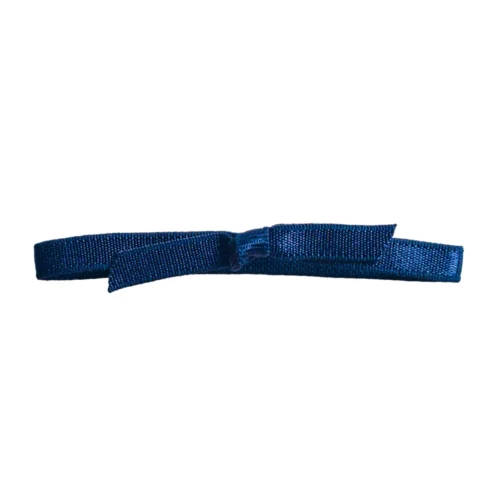 Custom Elastic Band Loop Knot in navy blue, showcasing a decorative knot design.