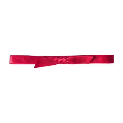 Custom elastic band loop knot in red, suitable for decorative packaging.