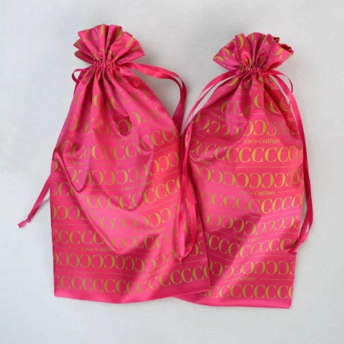 Individuelle Perückentaschen mit Volldruck in leuchtendem Pink mit stilvollem Design.