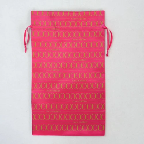 Individuelle Perückentasche mit Volldruck in leuchtendem Pink mit stilvollem Muster.