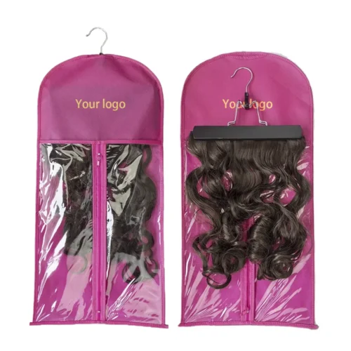 حقيبة تخزين وصلات الشعر المخصصة مع نافذة شفافة من مادة البولي فينيل كلوريد لسهولة التعرف على النمط