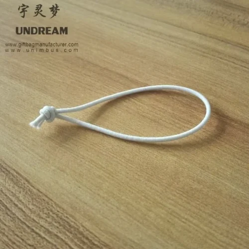 Individuelle elastische Schnurschlaufe zum Aufhängen von Etiketten und zur Produktbündelung; langlebig und in verschiedenen Farben und Größen erhältlich.