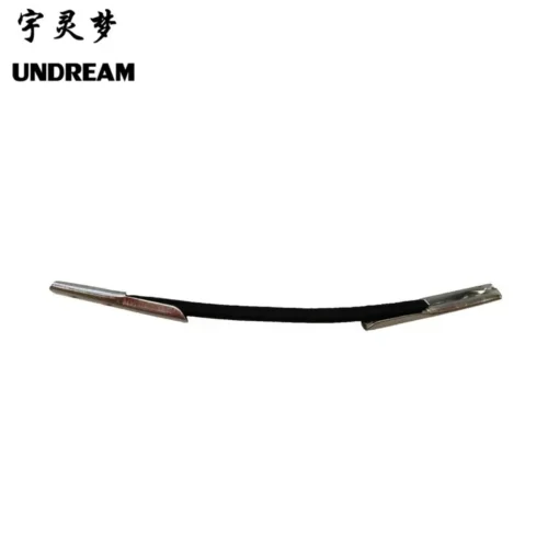 両端に金属バーブが付いた黒色のカスタム金属バーブ弾性コード。さまざまな用途に使用できる汎用性を発揮します。