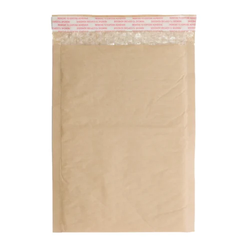 مظروف مبطن من الورق مخصص لشحن العناصر الهشة، يتميز بغلاف داخلي من الفقاعات لمزيد من الحماية.