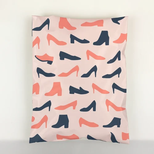 Full‑color custom polyethylene poly mailer shown as a sample branded shipping bag for e-commerce — poly mailers.