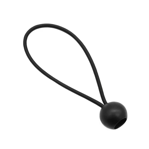 コードビーズ付きの黒いゴムループ（カスタマイズ可能なコードビーズ付きゴムループの例）