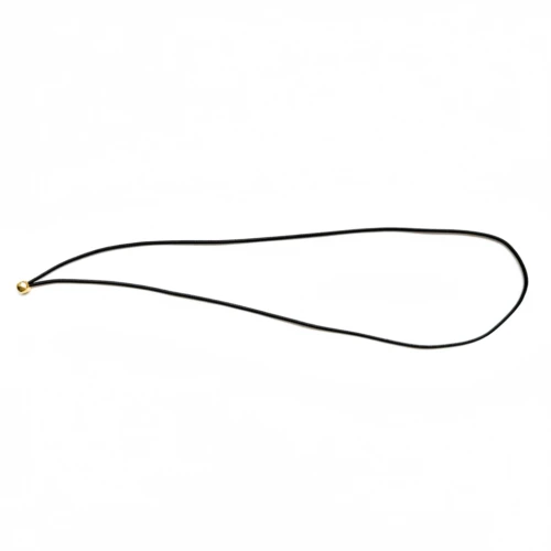 A black elastic Menu Cord with Metal Ball featuring a gold bead closure for menu binding and presentation.