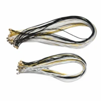 Bundles of professional elastic Menu Cord with Metal Ball in assorted colors including gold, silver, black, and white for menu binding.