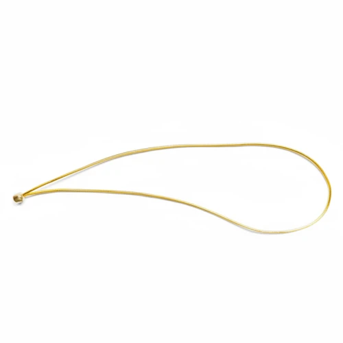 A metallic gold elastic Menu Cord with Metal Ball showcasing the high-tension secure bead attachment and premium finish.