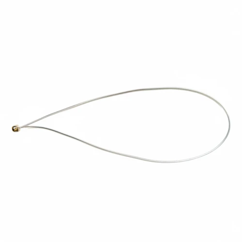 Silver metallic elastic loop menu cord with metal ball fastener for menu presentation covers.