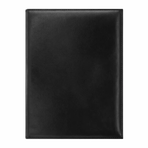 Black A4 PU leather Custom Logo Menu Cover with reinforced edge stitching for professional restaurant and bar branding.