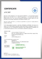 Certificate of appointment of our EU Authorised Representative (EUREP ENV S.L., Madrid) for GPSR compliance